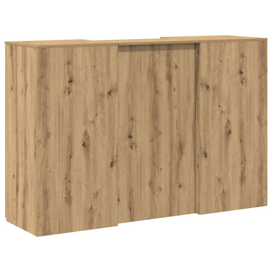 Receptiebalie 155X50X103,5Cm Bewerkt Hout Artisanaal Eikenkleur 155 x 50 x 103.5 cm artisanaal eikenkleurig