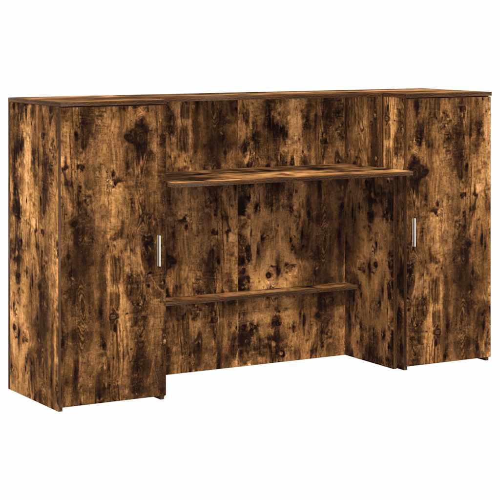 Receptiebalie 180x50x103,5 cm bewerkt hout gerookt eikenkleurig