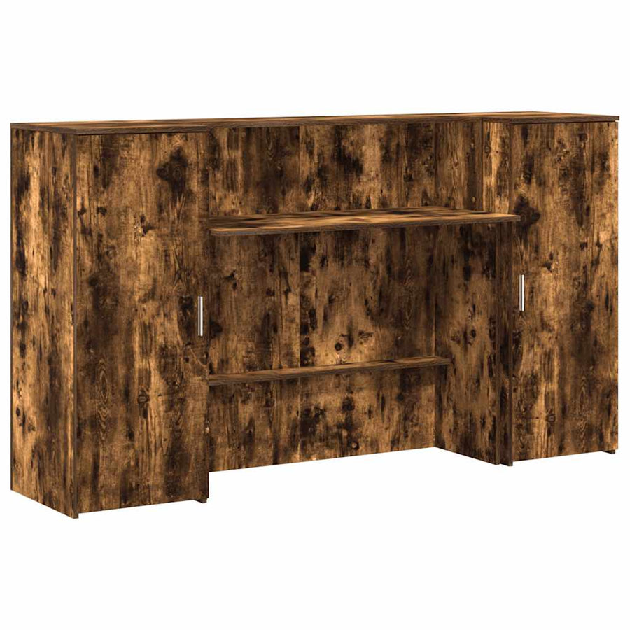 Receptiebalie 180x50x103,5 cm bewerkt hout gerookt eikenkleurig