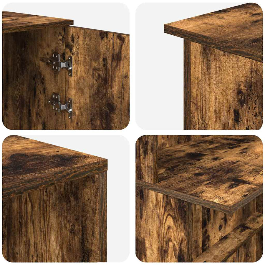 Receptiebalie 180x50x103,5 cm bewerkt hout gerookt eikenkleurig