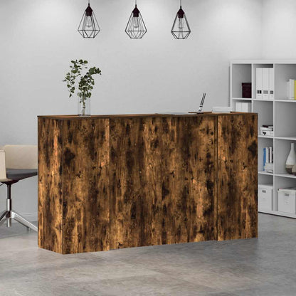 Receptiebalie 180x50x103,5 cm bewerkt hout gerookt eikenkleurig