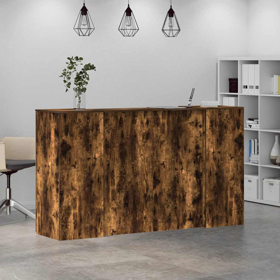 Receptiebalie 180x50x103,5 cm bewerkt hout gerookt eikenkleurig
