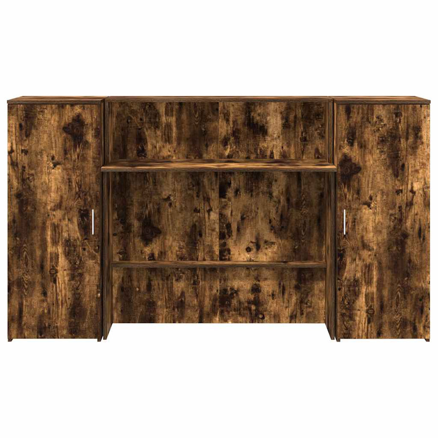 Receptiebalie 180x50x103,5 cm bewerkt hout gerookt eikenkleurig