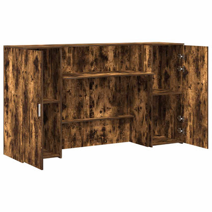 Receptiebalie 180x50x103,5 cm bewerkt hout gerookt eikenkleurig