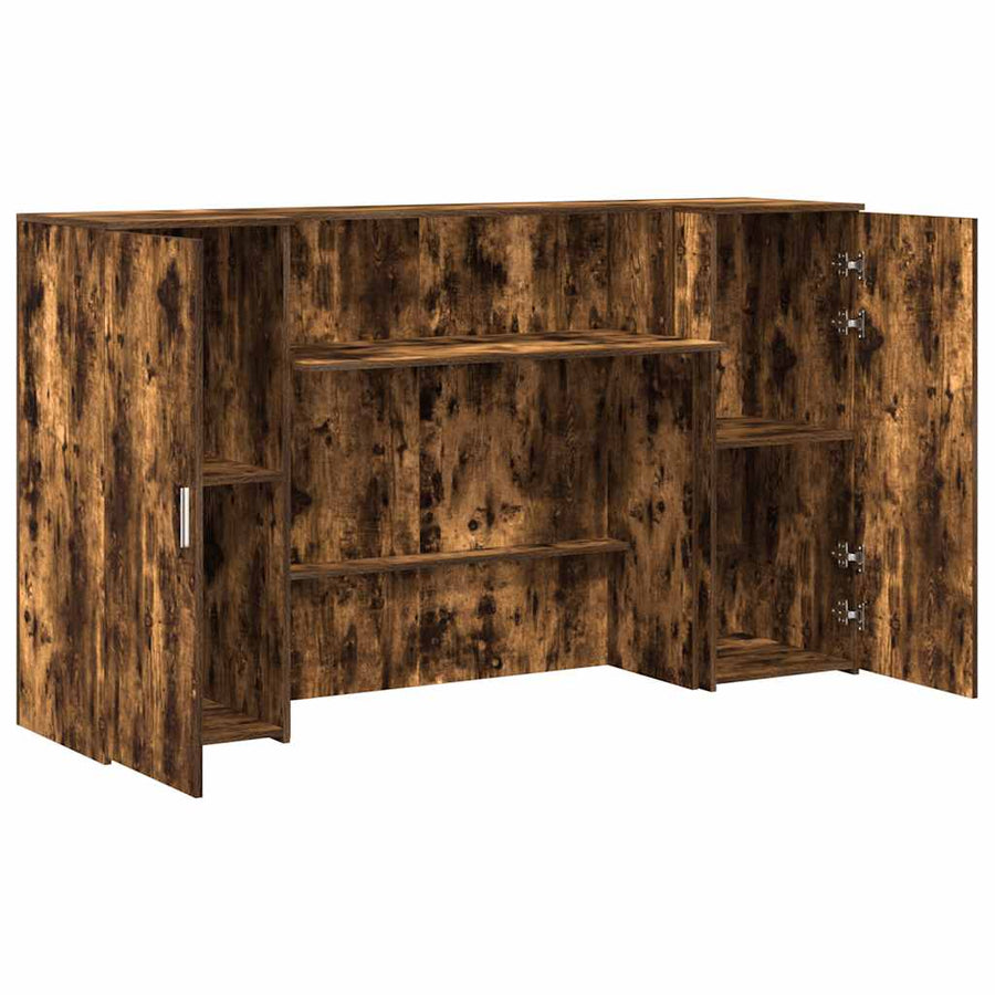 Receptiebalie 180x50x103,5 cm bewerkt hout gerookt eikenkleurig