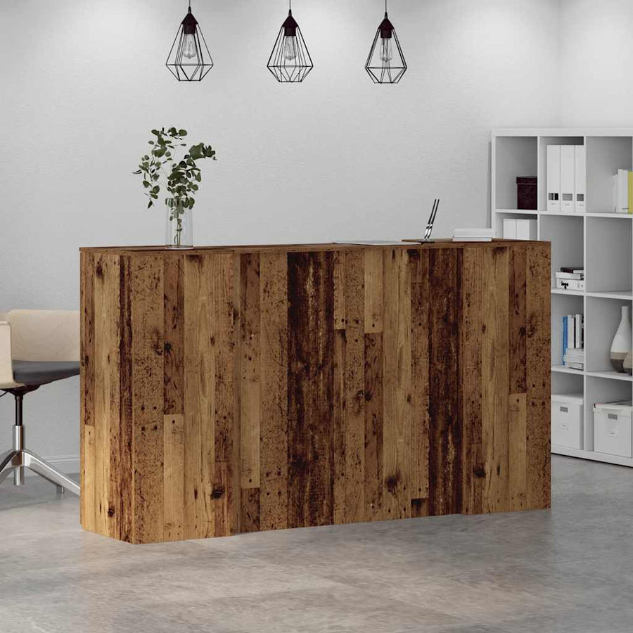 Receptiebalie 180x50x103,5 cm bewerkt hout oud houtkleurig