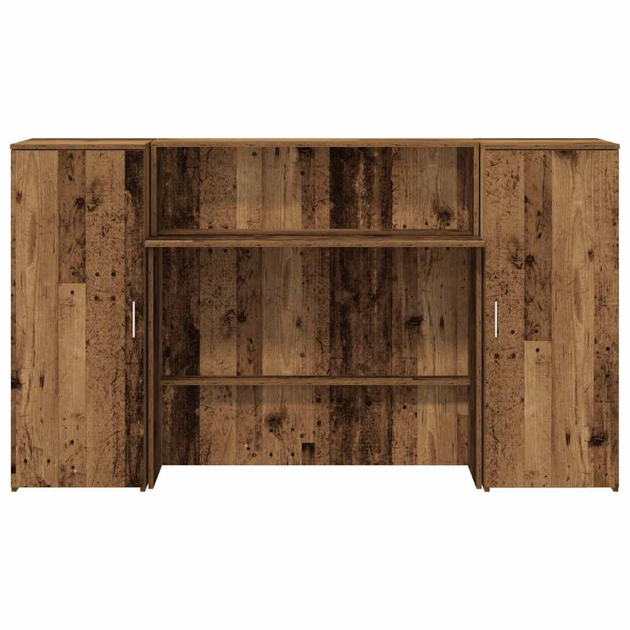 Receptiebalie 180x50x103,5 cm bewerkt hout oud houtkleurig