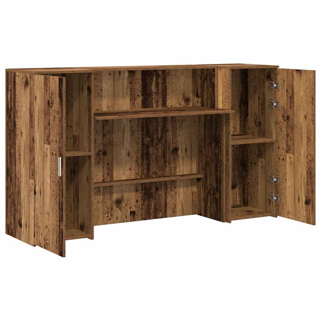Receptiebalie 180x50x103,5 cm bewerkt hout oud houtkleurig