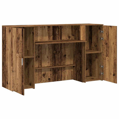 Receptiebalie 180x50x103,5 cm bewerkt hout oud houtkleurig
