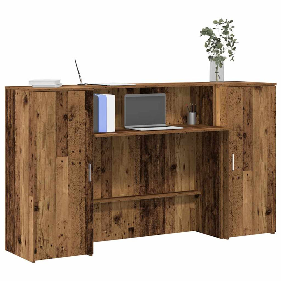 Receptiebalie 180x50x103,5 cm bewerkt hout oud houtkleurig