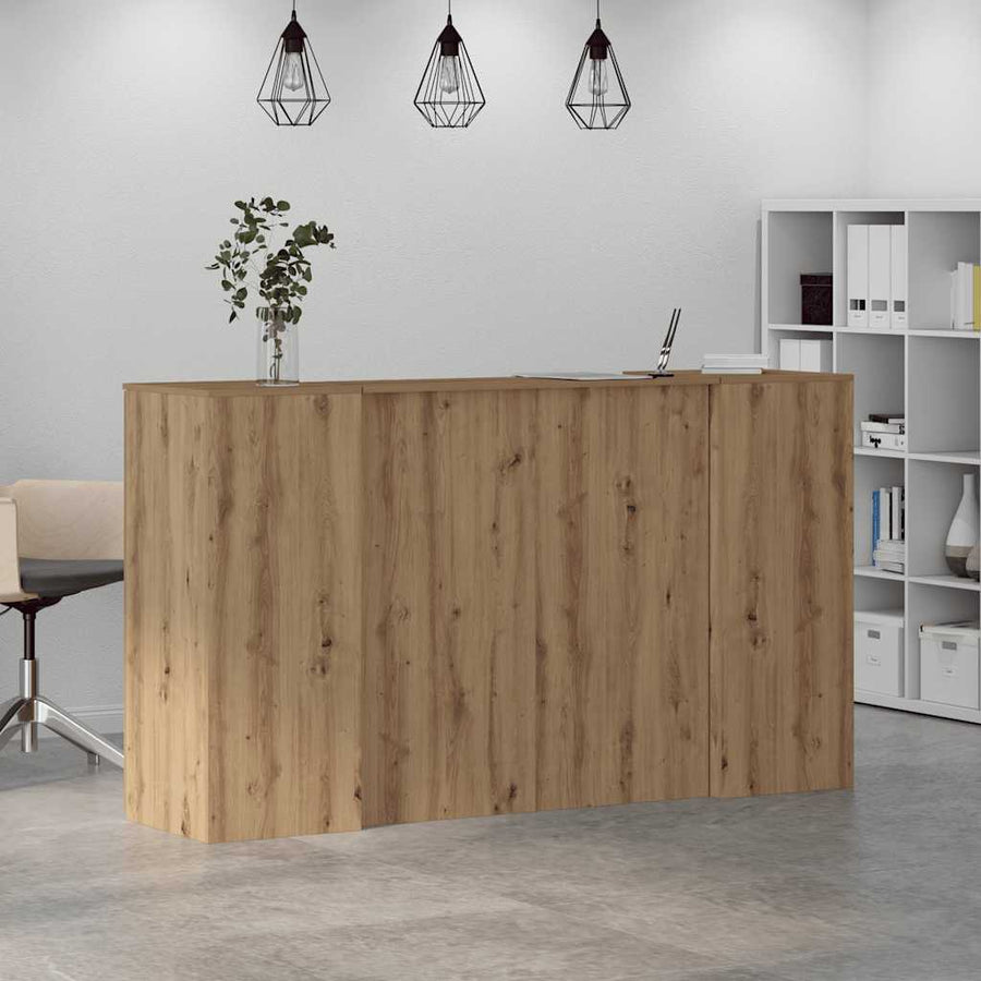 Receptiebalie 180X50X103,5Cm Bewerkt Hout Artisanaal Eikenkleur 180 x 50 x 103.5 cm artisanaal eikenkleurig