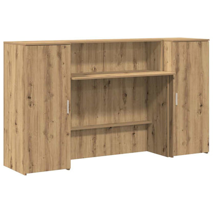 Receptiebalie 180X50X103,5Cm Bewerkt Hout Artisanaal Eikenkleur 180 x 50 x 103.5 cm artisanaal eikenkleurig