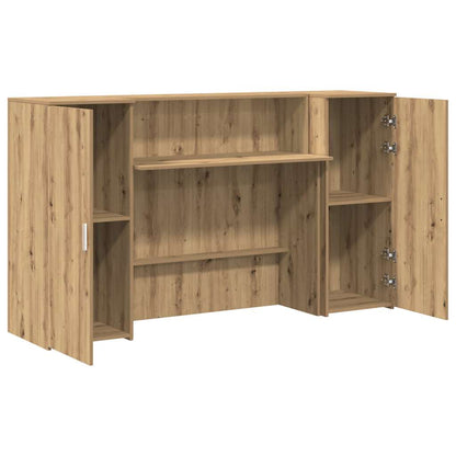 Receptiebalie 180X50X103,5Cm Bewerkt Hout Artisanaal Eikenkleur 180 x 50 x 103.5 cm artisanaal eikenkleurig