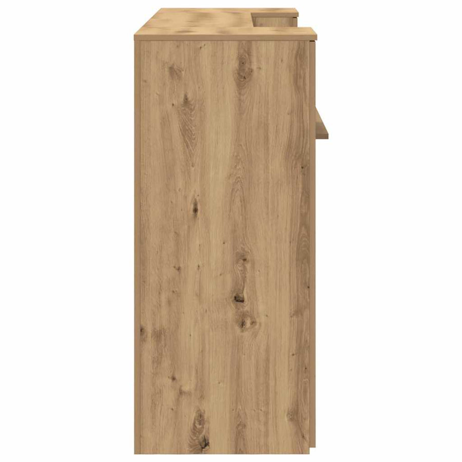 Receptiebalie 180X50X103,5Cm Bewerkt Hout Artisanaal Eikenkleur 180 x 50 x 103.5 cm artisanaal eikenkleurig