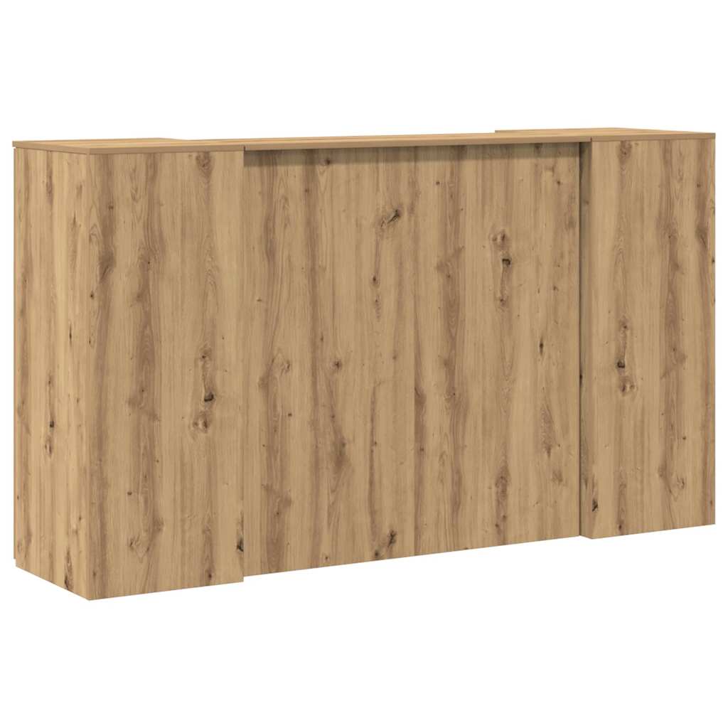 Receptiebalie 180X50X103,5Cm Bewerkt Hout Artisanaal Eikenkleur 180 x 50 x 103.5 cm artisanaal eikenkleurig