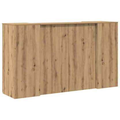 Receptiebalie 180X50X103,5Cm Bewerkt Hout Artisanaal Eikenkleur 180 x 50 x 103.5 cm artisanaal eikenkleurig