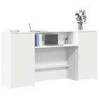 Reception desk 200x50x103.5 cm engineered wood white