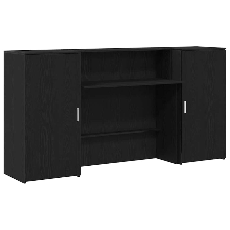 Receptiebalie 200x50x103,5 cm bewerkt hout zwart eikenkleur