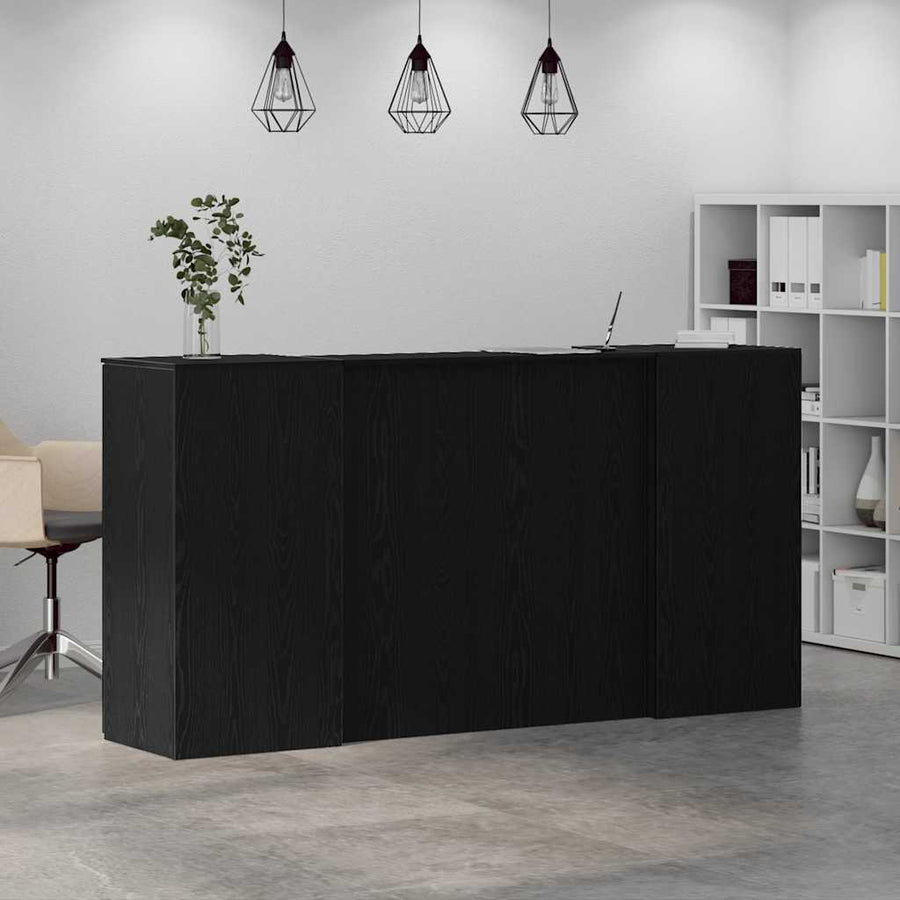 Receptiebalie 200x50x103,5 cm bewerkt hout zwart eikenkleur