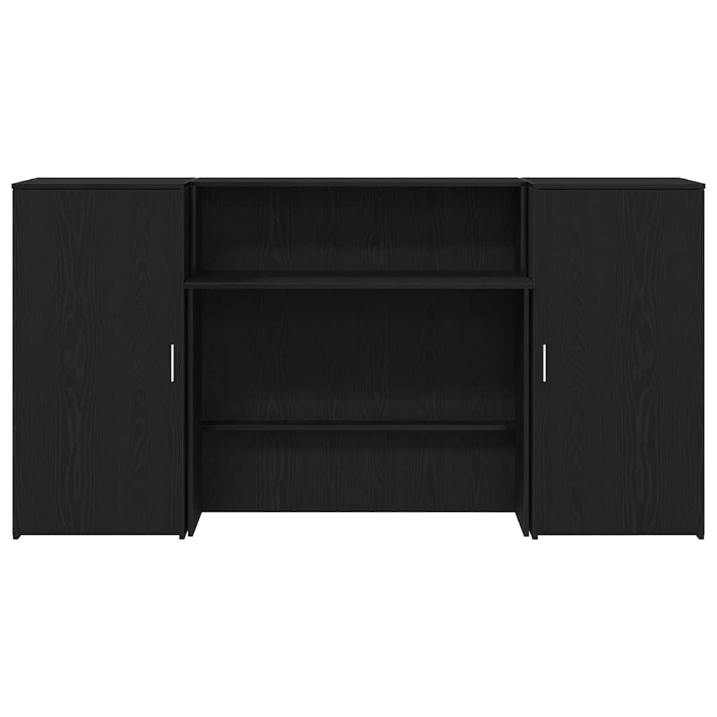 Receptiebalie 200x50x103,5 cm bewerkt hout zwart eikenkleur