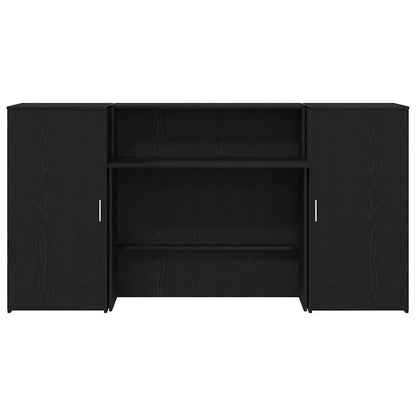 Receptiebalie 200x50x103,5 cm bewerkt hout zwart eikenkleur