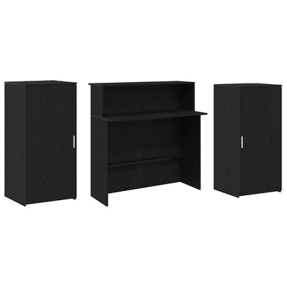 Receptiebalie 200x50x103,5 cm bewerkt hout zwart eikenkleur