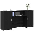 Reception desk 200x50x103.5 cm treated wood black oak color