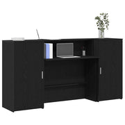 Reception desk 200x50x103.5 cm treated wood black oak color