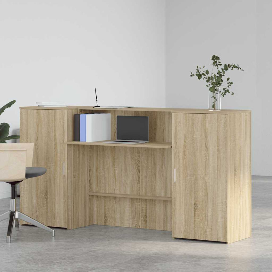 Receptiebalie 200x50x103,5 cm bewerkt hout sonoma eikenkleurig