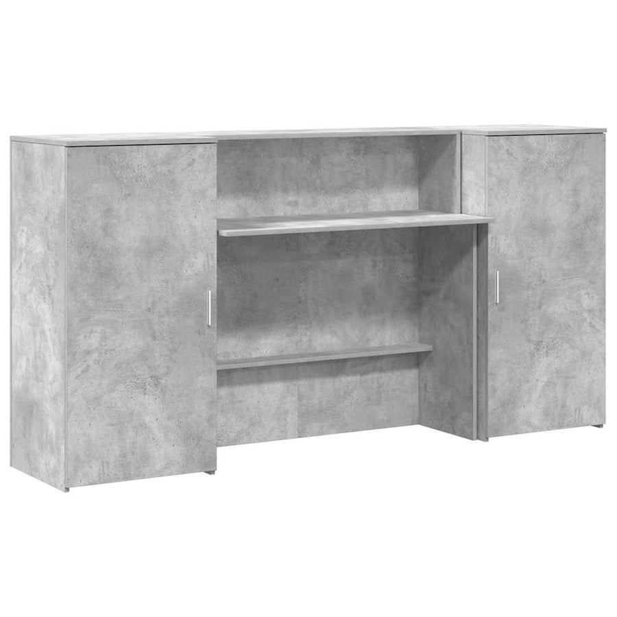 Receptiebalie 200x50x103,5 cm bewerkt hout betongrijs