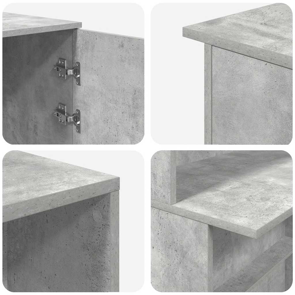 Receptiebalie 200x50x103,5 cm bewerkt hout betongrijs