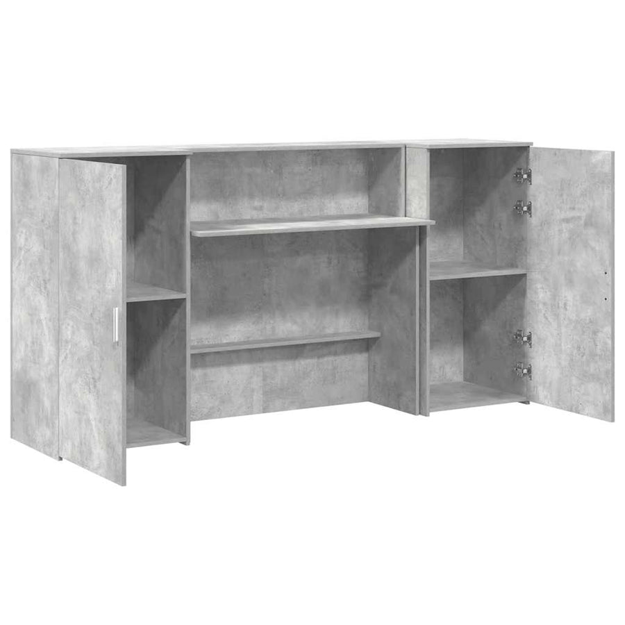 Receptiebalie 200x50x103,5 cm bewerkt hout betongrijs