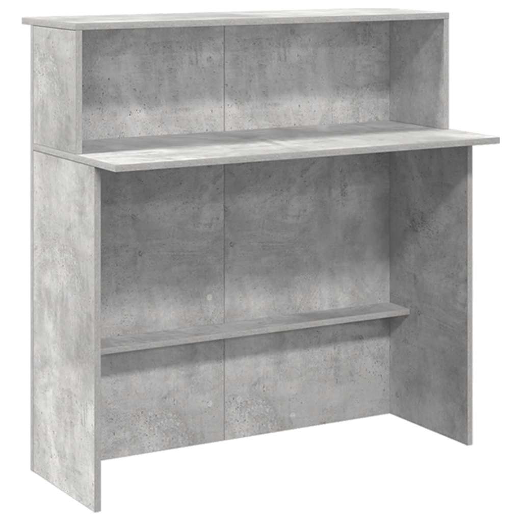 Receptiebalie 200x50x103,5 cm bewerkt hout betongrijs
