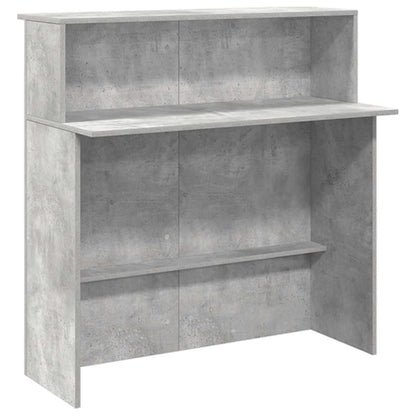 Receptiebalie 200x50x103,5 cm bewerkt hout betongrijs