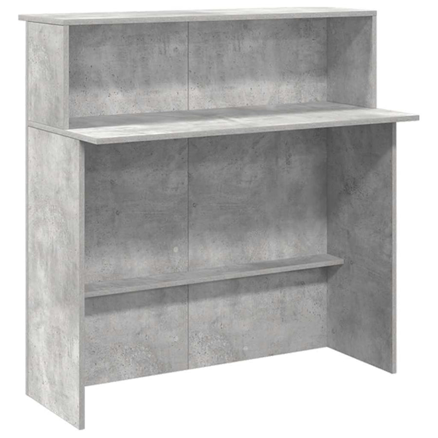 Receptiebalie 200x50x103,5 cm bewerkt hout betongrijs