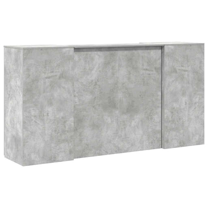 Receptiebalie 200x50x103,5 cm bewerkt hout betongrijs