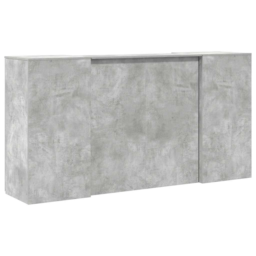 Receptiebalie 200x50x103,5 cm bewerkt hout betongrijs