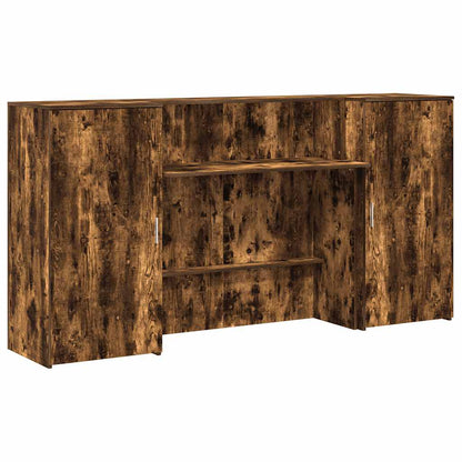 Receptiebalie 200x50x103,5 cm bewerkt hout gerookt eikenkleurig