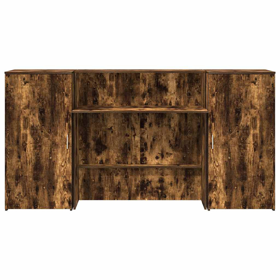 Receptiebalie 200x50x103,5 cm bewerkt hout gerookt eikenkleurig
