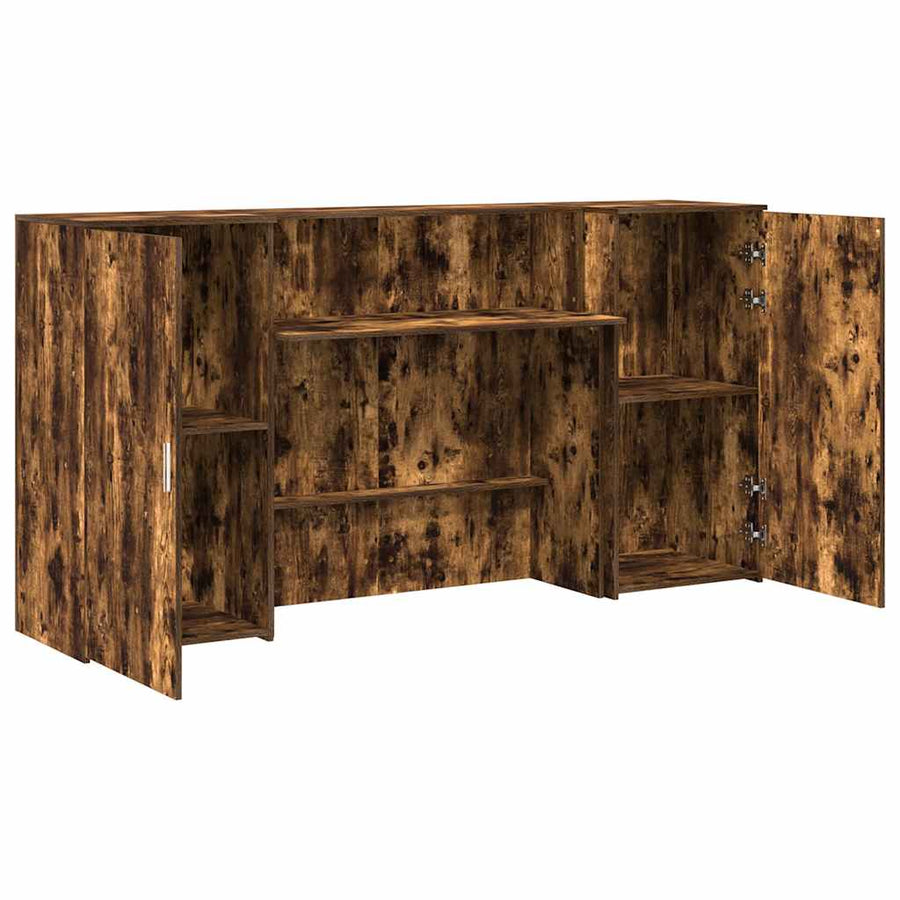 Receptiebalie 200x50x103,5 cm bewerkt hout gerookt eikenkleurig