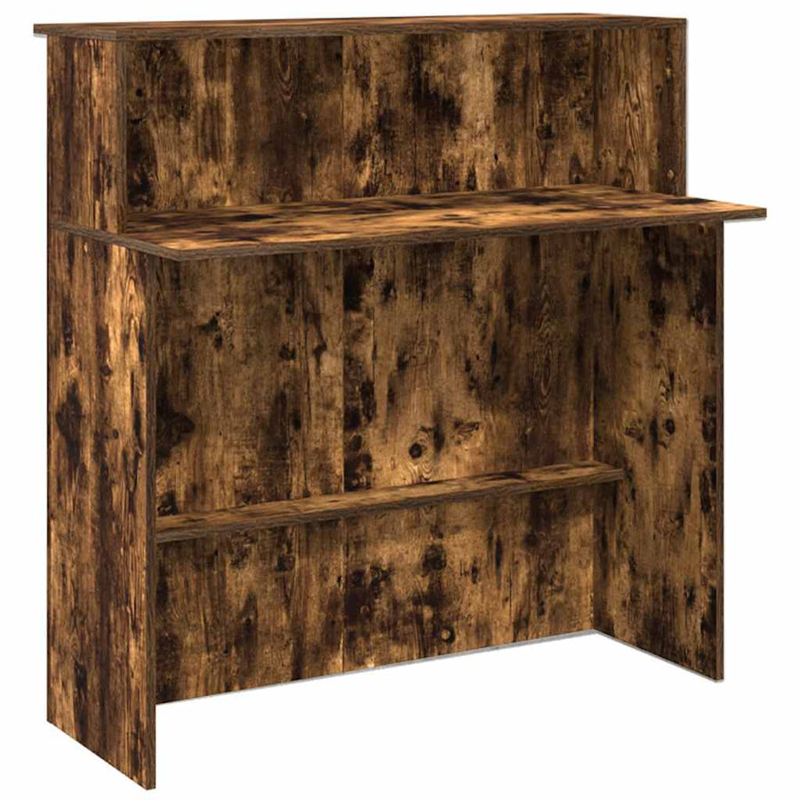 Receptiebalie 200x50x103,5 cm bewerkt hout gerookt eikenkleurig