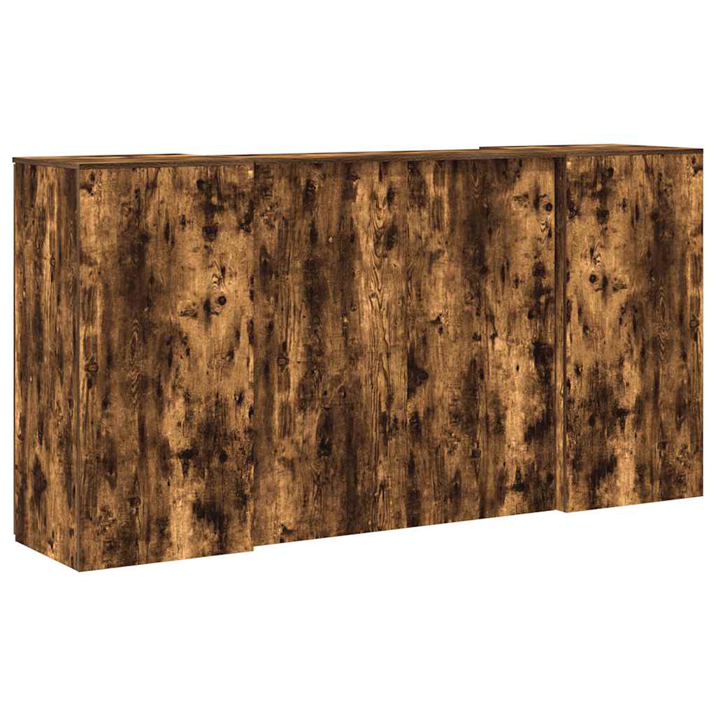 Receptiebalie 200x50x103,5 cm bewerkt hout gerookt eikenkleurig