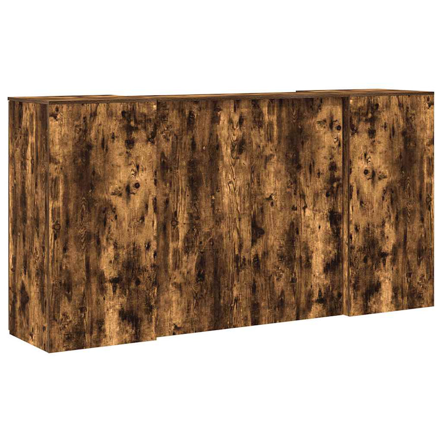 Receptiebalie 200x50x103,5 cm bewerkt hout gerookt eikenkleurig