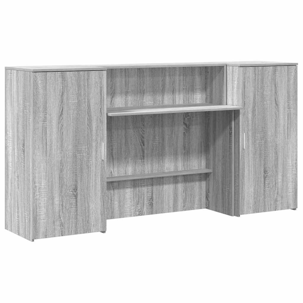 Receptiebalie 200X50X103,5 Cm Bewerkt Hout Eiken 200 x 50 x 103.5 cm Grijs sonoma