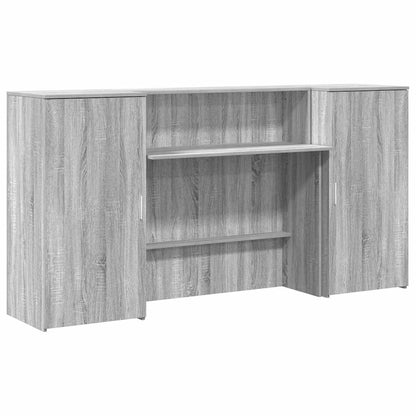 Receptiebalie 200X50X103,5 Cm Bewerkt Hout Eiken 200 x 50 x 103.5 cm Grijs sonoma