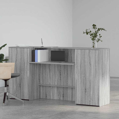 Receptiebalie 200X50X103,5 Cm Bewerkt Hout Eiken 200 x 50 x 103.5 cm Grijs sonoma