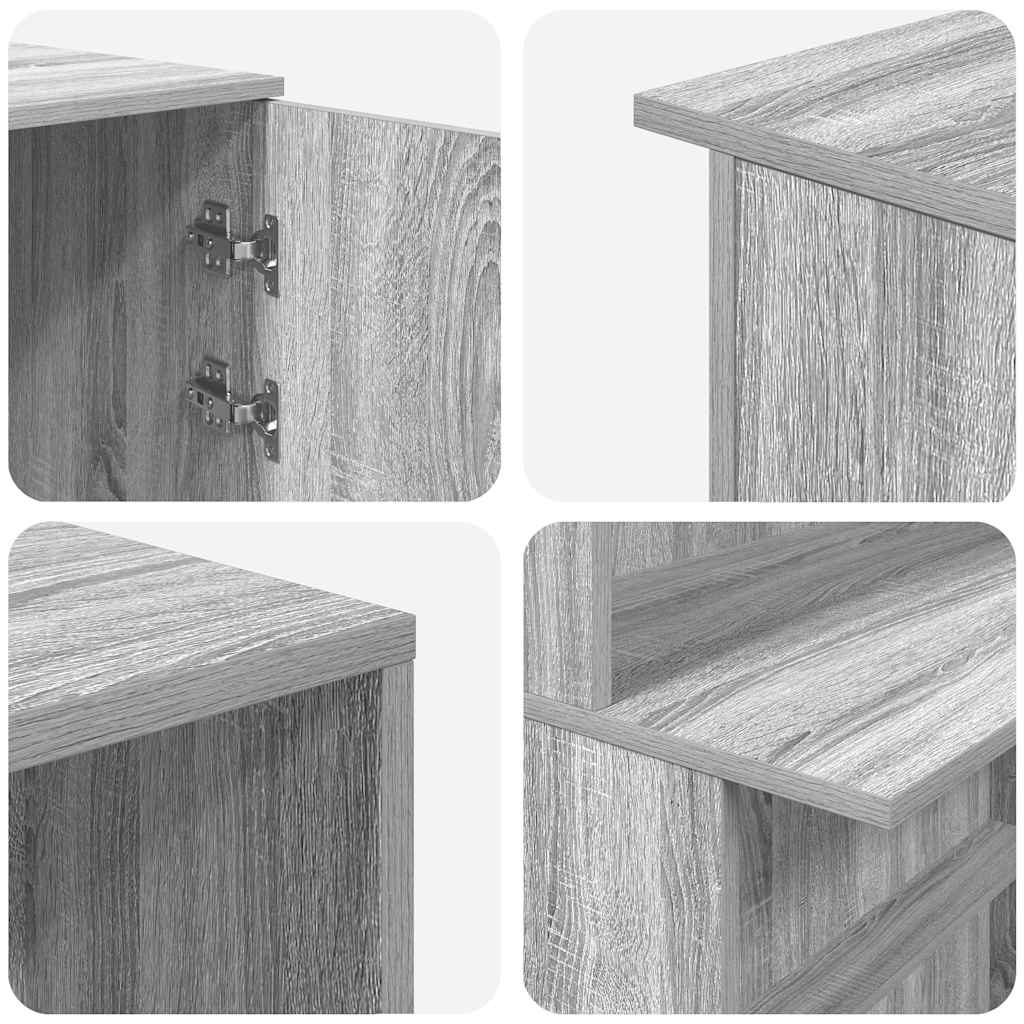 Receptiebalie 200X50X103,5 Cm Bewerkt Hout Eiken 200 x 50 x 103.5 cm Grijs sonoma