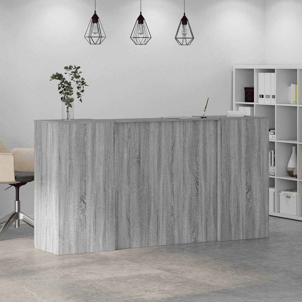 Receptiebalie 200X50X103,5 Cm Bewerkt Hout Eiken 200 x 50 x 103.5 cm Grijs sonoma