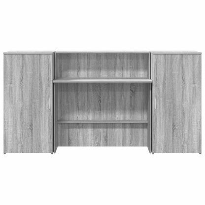 Receptiebalie 200X50X103,5 Cm Bewerkt Hout Eiken 200 x 50 x 103.5 cm Grijs sonoma