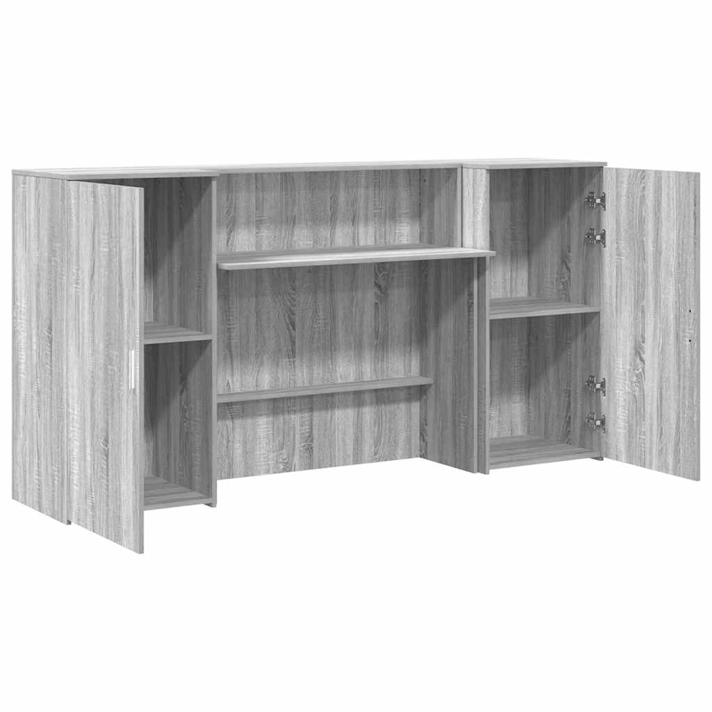 Receptiebalie 200X50X103,5 Cm Bewerkt Hout Eiken 200 x 50 x 103.5 cm Grijs sonoma